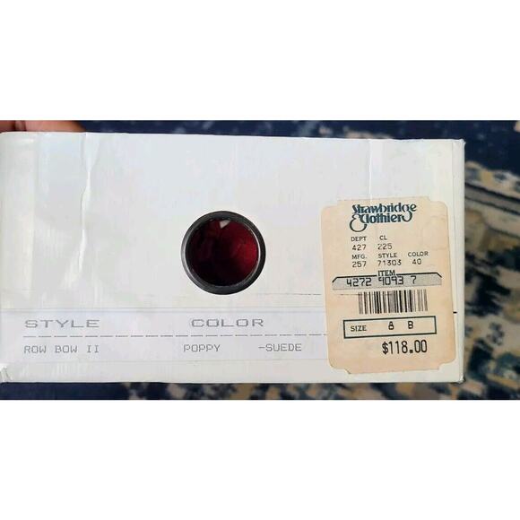 Vintage Kenneth Cole Red Suede Row Bow Flats Size 8 - Picture 9 of 9